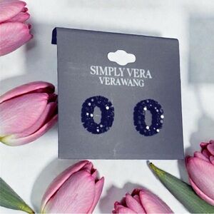 Black Stone Circle Earrings